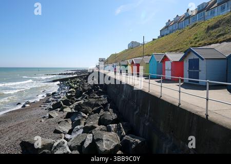 Strandhütten, sheringham-Küste, Nord-norfolk, england Stockfoto
