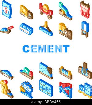 Cement portland Betonsymbole setzen Vektor Stock Vektor