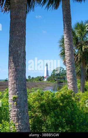 Leuchtturm im Naturschutzgebiet Saint Marks im Wakulla County, Tallahassee, Florida Stockfoto