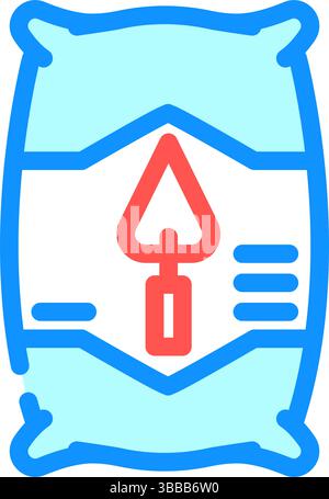Beutel Zement Farbe Symbol Vektor Illustration Stock Vektor