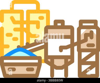Fabrik Zement Farbe Symbol Vektor Illustration Stock Vektor