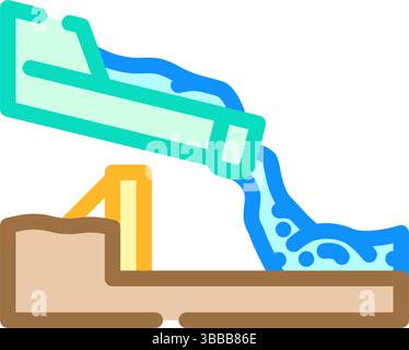 Gießen von Zement Farbe Symbol Vektor Illustration Stock Vektor