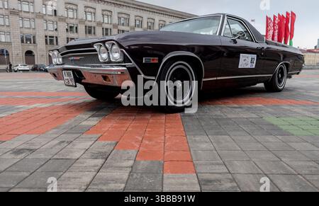Minsk, Weißrussland, 15. Mai 2025 - Oldtimer Chevrolet El Camino auf der Auto Show Stockfoto