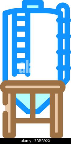 Silo-Zement-Farbe-Symbol-Vektor-Illustration Stock Vektor