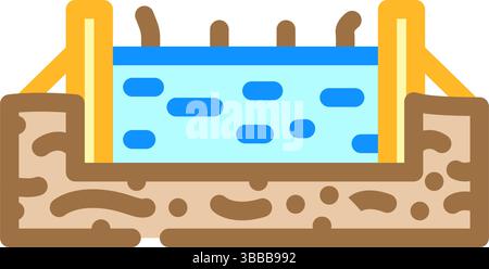 fundamentzement Farbe Symbol Vektor Illustration Stock Vektor