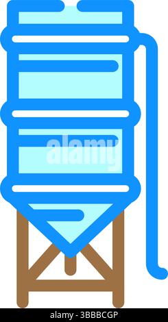 Silozementproduktion Farbe Symbol Vektor Illustration Stock Vektor