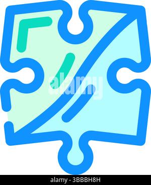 Puzzle Puzzle Farbe Symbol Vektor Illustration Stock Vektor