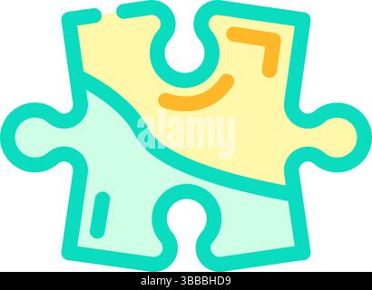 Puzzlespiel Farbe Symbol Vektor Illustration Stock Vektor