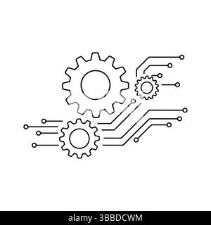 Die Mechanik der Technologie. Automatisierungstechnik. Integrierte Systeme. Stock Vektor