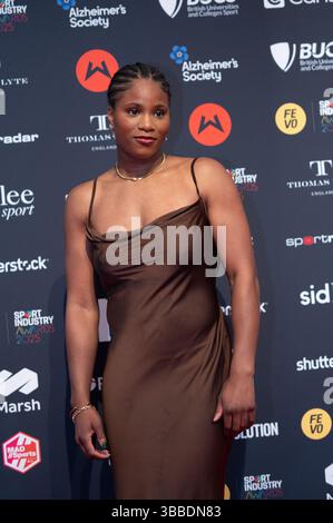 London, England. Mai 2025. Caroline Dubois posiert auf dem roten Teppich bei den FEVO Sport Industry Awards. Cristina Massei/Alamy Live News Stockfoto