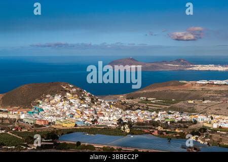Blick vom Mirador de Arucas auf Gran Canaria, Kanarischen Inseln, Spanien Stockfoto