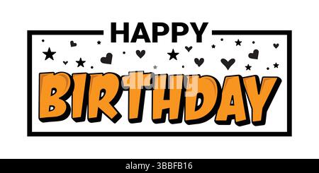 Happy Birthday Comic Style Vektor Banner Design Stock Vektor