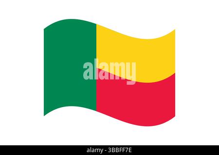 Flagge von Benin. Benin wellige Flagge digitale Vektor-Illustration. Flatterfahne. Stock Vektor