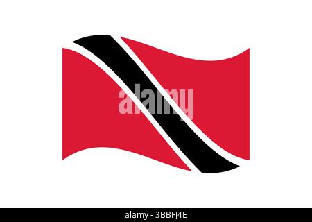Flagge von Trinidad und Tobago. Trinidad und Tobago wellige Flagge digitale Vektor-Illustration. Flatterfahne. Stock Vektor