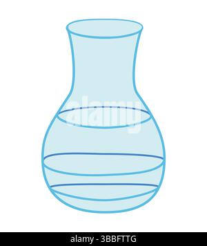 3D-Illustration einer hohen Glaskaraffe mit ausgestelltem Hals. Perfekt zum Servieren von Wasser, Wein und Dekorationszwecken. Stock Vektor