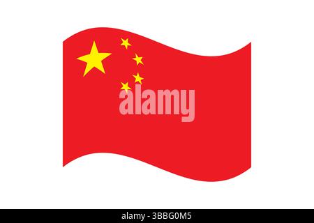 Flagge von China. China wellige Flagge digitale Vektor-Illustration. Flatterfahne. Stock Vektor