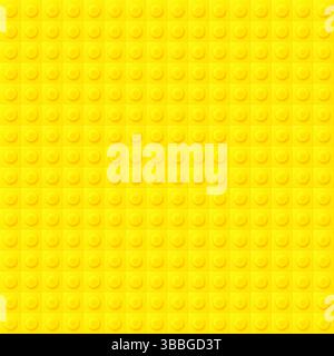 Gelber Hintergrund aus Kunststoffblöcken. Nahtloses Muster oder Konstruktionsplatte Stock Vektor