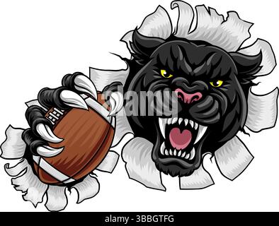 Black Panther Leopard Jaguar Cat Fußball Maskottchen Stock Vektor