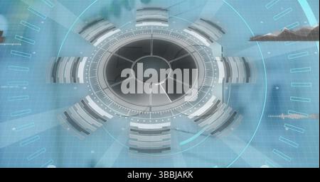 Abbildung des Scans und der Datenverarbeitung über den Server Stockfoto