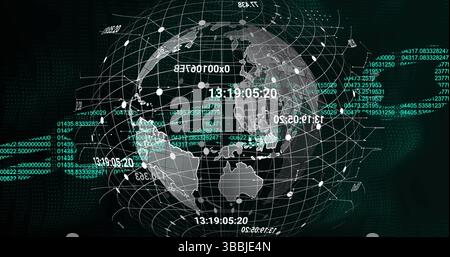 Bild der Kugel und Blockkette auf schwarzem Hintergrund Stockfoto