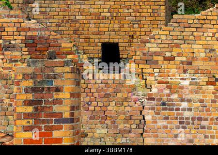 Überreste von Porth Wen, einem stillgelegten viktorianischen Ziegelwerk an der Nordküste von Anglesey North Wales, das Mitte des 19. Jahrhunderts von Charles Tidy erbaut wurde. Stockfoto