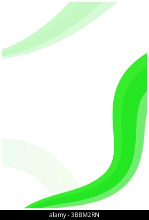 Leuchtendes Grün abstraktes Hintergrunddesign mit glatten Kurven und weißem Raum, ideal für Präsentationen oder Branding Stock Vektor