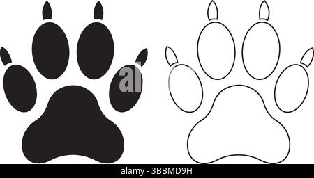 Stilized Paw Print Icon perfekt für Tierpflege, Zoo oder Tiermarkenwerbung Stock Vektor