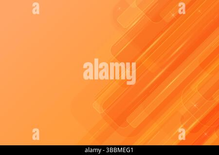 Orangefarbene, Diagonal Gestreifte Linien Im Hintergrund. Heller Sommer Orange Tech Hintergrund mit diagonalen Linien und hellem Verlauf Stock Vektor