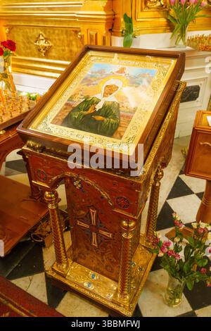 In der orthodoxen Kirche in Mitteleuropa. Heilige Symbole Stockfoto