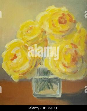 Gelbe Rosen malen Stockfoto