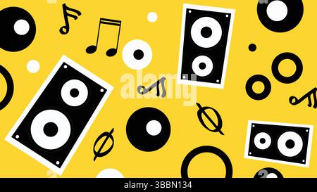 Hintergrund Der Audiolautsprecher-Symbole Stock Vektor