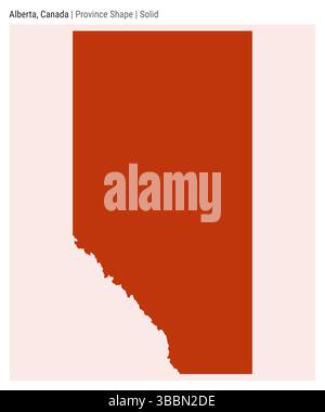 Alberta, Kanada. Einfache Vektordarstellung. Provinzform. Solide Ausführung. Grenze zu Alberta. Vektorabbildung. Stock Vektor