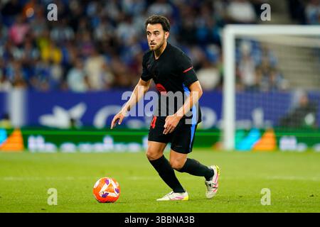 Barcelona, Spanien. Mai 2024. Eric Garcia vom FC Barcelona spielte am 15. Mai 2025 im RCDE-Stadion in Barcelona, Spanien, während des Spiels der RCD Espanyol gegen den FC Barcelona. (Foto: Sergio Ruiz/PRESSINPHOTO) Credit: PRESSINPHOTO SPORTS AGENCY/Alamy Live News Stockfoto