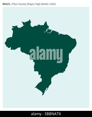 Brasilianische Landkarte. Hohe Details. Solide Ausführung. Form Brasiliens. Vektorabbildung. Stock Vektor