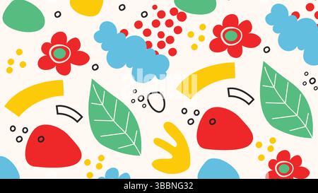 Farbenfroher, Von Der Natur Inspirierter Abstrakter Hintergrund Stock Vektor