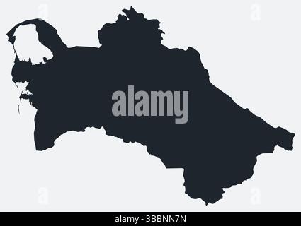 Turkmenistan Karte. Nur eine einfache Grenzkarte. Die Form des Landes. Flache leere Turkmenistan-Umrisse. Abbildung der Vektorbegrenzung. Stock Vektor
