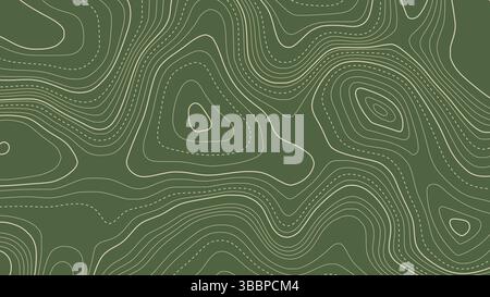 Grüner Hintergrund Für Topographische Liniengrafik Stock Vektor