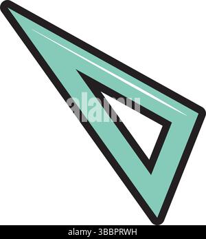 Rechteckiges grünes Dreieck. Vektorabbildung Stock Vektor