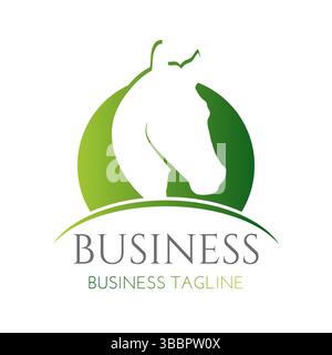 Business-Logo Für Modernes Grünes Pferd Stock Vektor