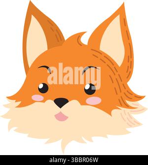 Lächelndes Comic Fuchsgesicht. Vektorabbildung Stock Vektor