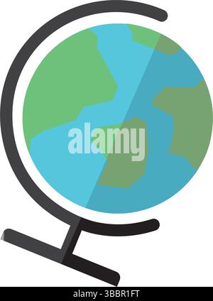 Erdkugel mit Standsymbol. Vektorabbildung Stock Vektor