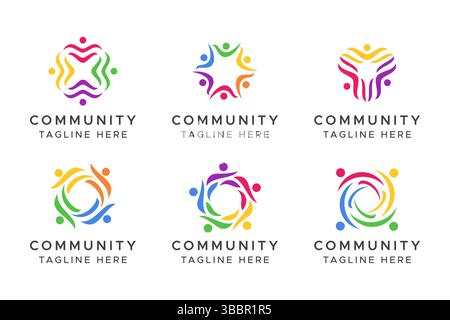 Buntes Zeichen Für Kreative Vielfalt. Einheit und Solidarität auf Kreisform. Together and Teamwork Logo. Stock Vektor