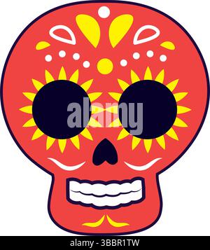 Isolierte farbige DIA de los muertos Schädelsymbol Vektor-Illustration Stock Vektor