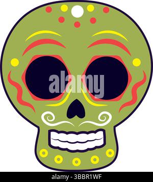 Isolierte farbige DIA de los muertos Schädelsymbol Vektor-Illustration Stock Vektor