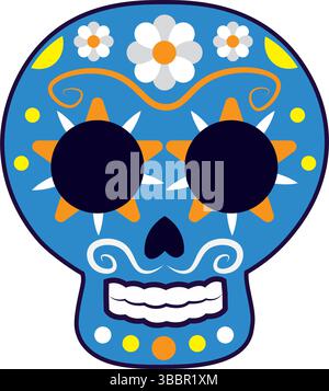 Isolierte farbige DIA de los muertos Schädelsymbol Vektor-Illustration Stock Vektor