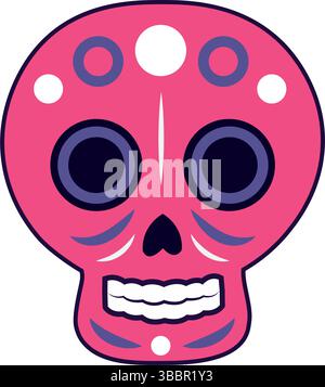 Isolierte farbige DIA de los muertos Schädelsymbol Vektor-Illustration Stock Vektor