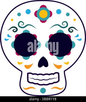 Isolierte farbige DIA de los muertos Schädelsymbol Vektor-Illustration Stock Vektor