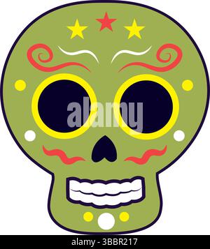 Isolierte farbige DIA de los muertos Schädelsymbol Vektor-Illustration Stock Vektor