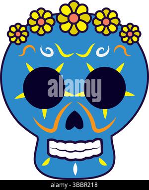 Isolierte farbige DIA de los muertos Schädelsymbol Vektor-Illustration Stock Vektor