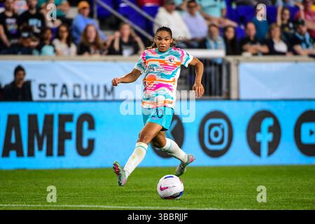 Harrison, Usa. Mai 2025. Harrison, USA, 17. Mai 2025: Delphine Cascarino (20 San Diego Wave FC) während des Spiels der National Women's Soccer League zwischen Gotham FC und San Diego Wave FC im Sports Illustrated Stadium in Harrison, NJ, USA (NUR REDAKTIONELLE VERWENDUNG). (Rebekah Wynkoop/SPP) Credit: SPP Sport Press Photo. /Alamy Live News Stockfoto
